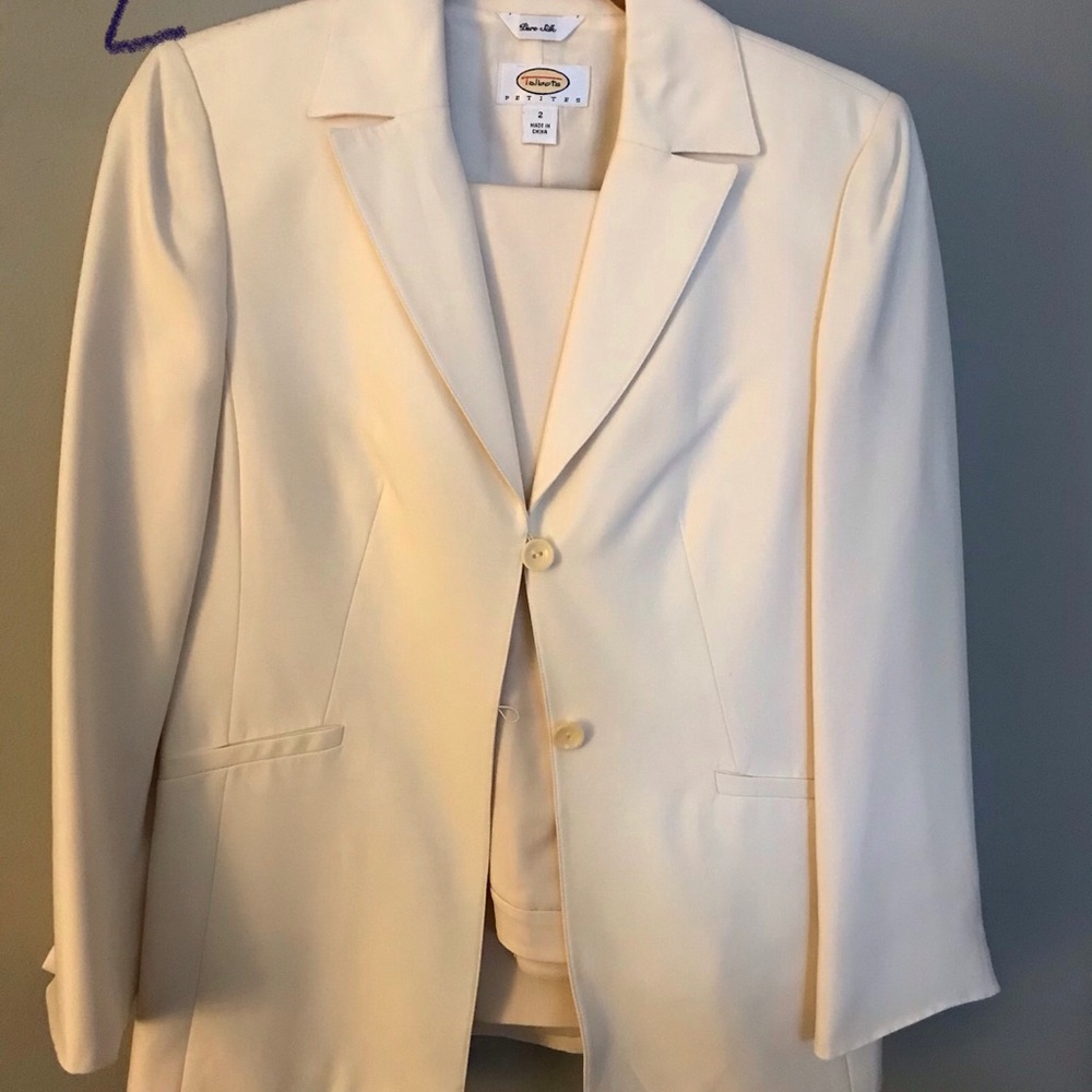 Silk white suit
